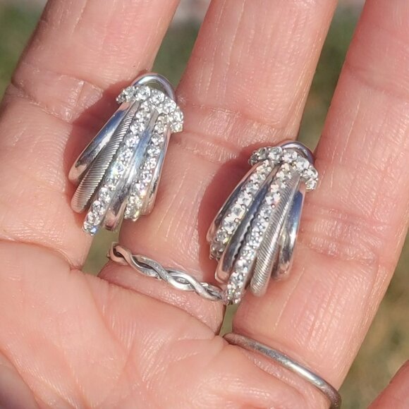 *RARE* Old Judith Ripka JR piece 925 sterling silver glamorous ribbed different - Picture 6 of 16